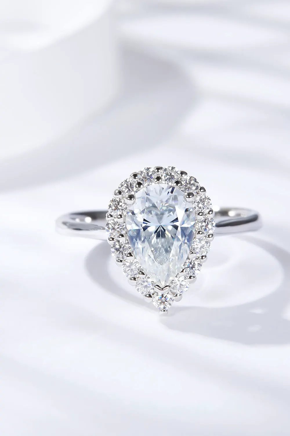 1.5 Carat Moissanite Teardrop Ring by Partner Label