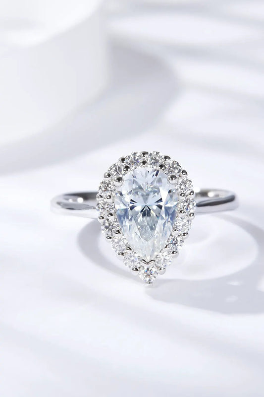 1.5 Carat Moissanite Teardrop Ring by Partner Label
