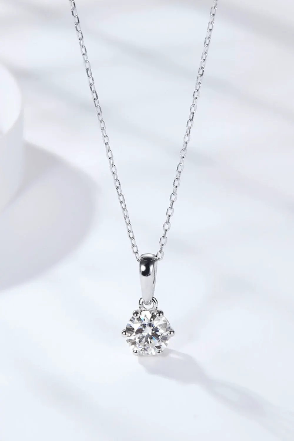 2 Carat 6-Prong Moissanite Pendant Necklace by Partner Labels