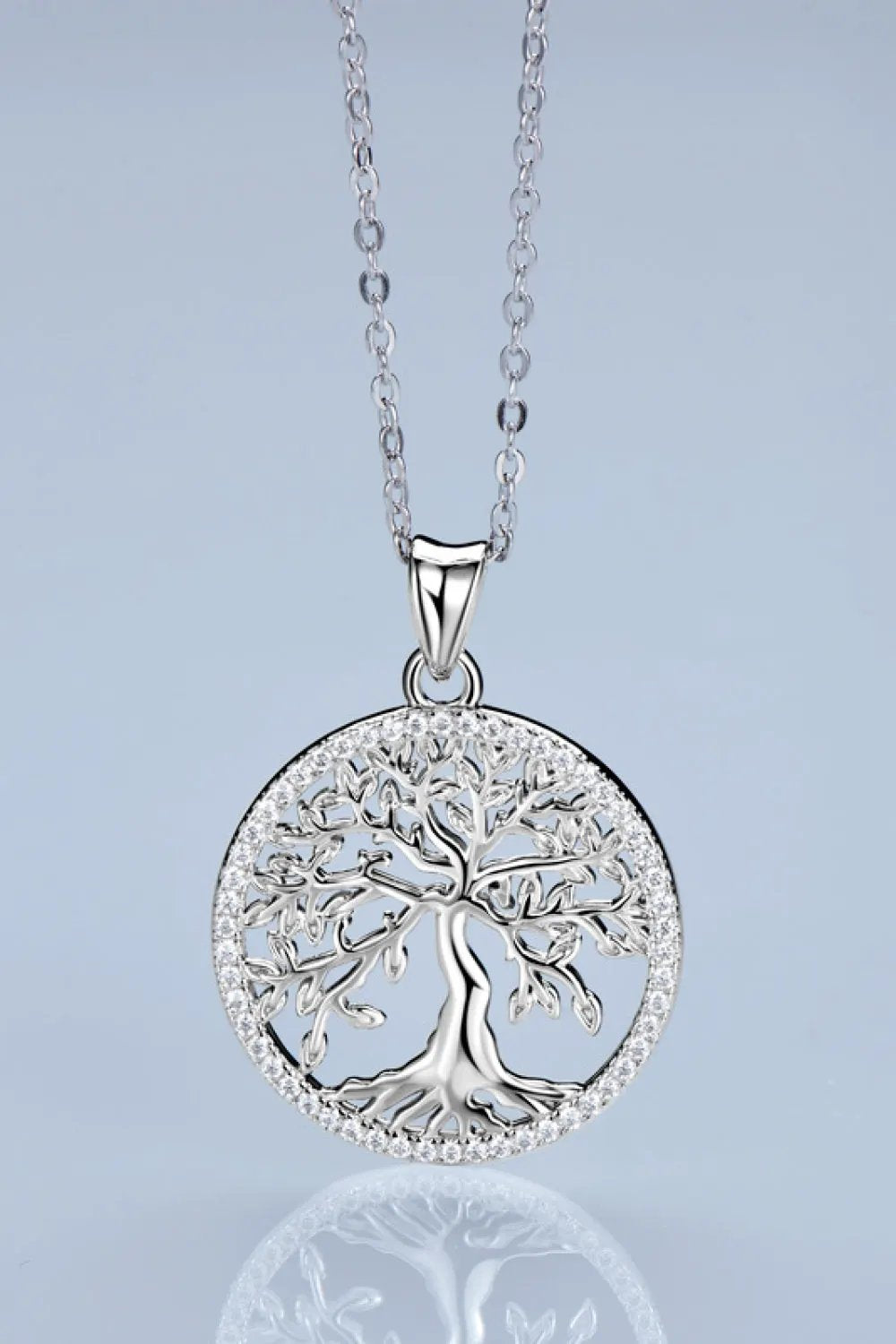 Adored 925 Sterling Silver Moissanite Tree Pendant Necklace by Partner Labels