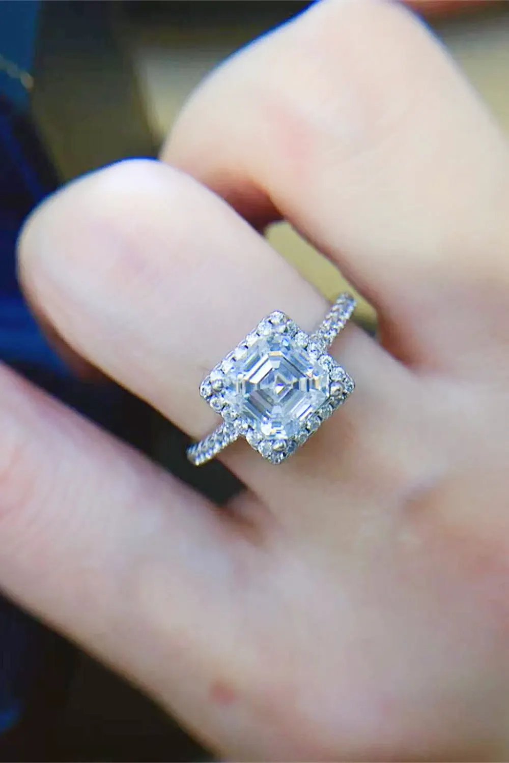 2 Carat Moissanite 925 Sterling Silver Ring by Partner Label