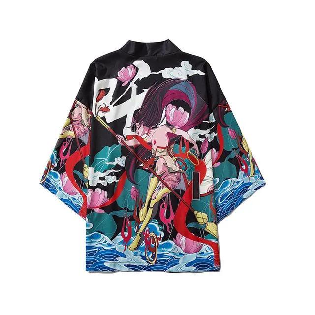 Beauty Samurai Traditional Kimono Japanese Anime Clothes Cardigan Cosplay Men Women Yukata Female Shirt Blouse by Vimost Shop
