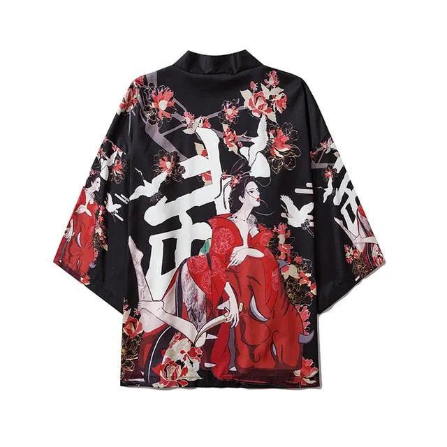 Beauty Samurai Traditional Kimono Japanese Anime Clothes Cardigan Cosplay Men Women Yukata Female Shirt Blouse by Vimost Shop