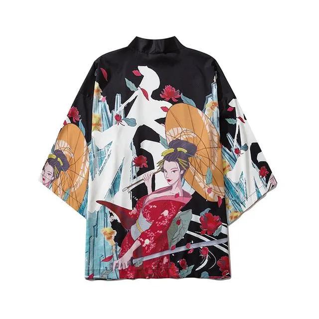 Beauty Samurai Traditional Kimono Japanese Anime Clothes Cardigan Cosplay Men Women Yukata Female Shirt Blouse by Vimost Shop