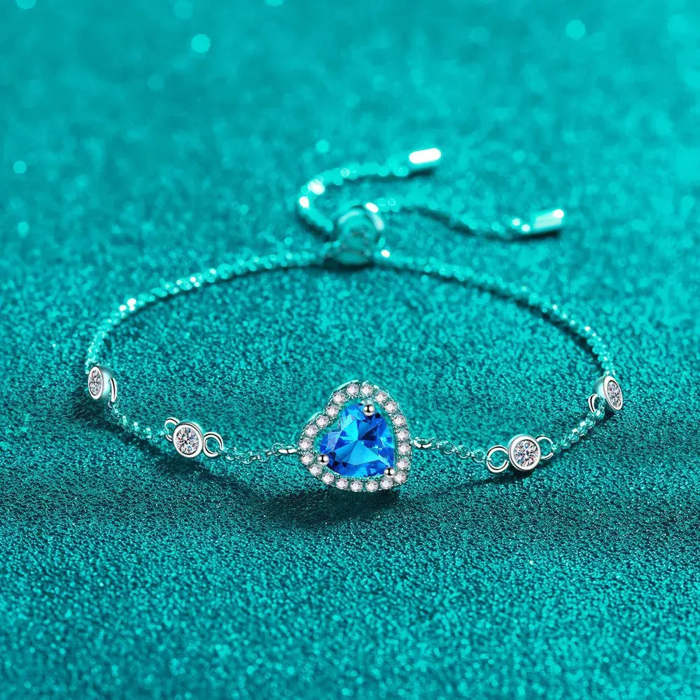 1 Carat Moissanite 925 Sterling Silver Bracelet by Partner Label