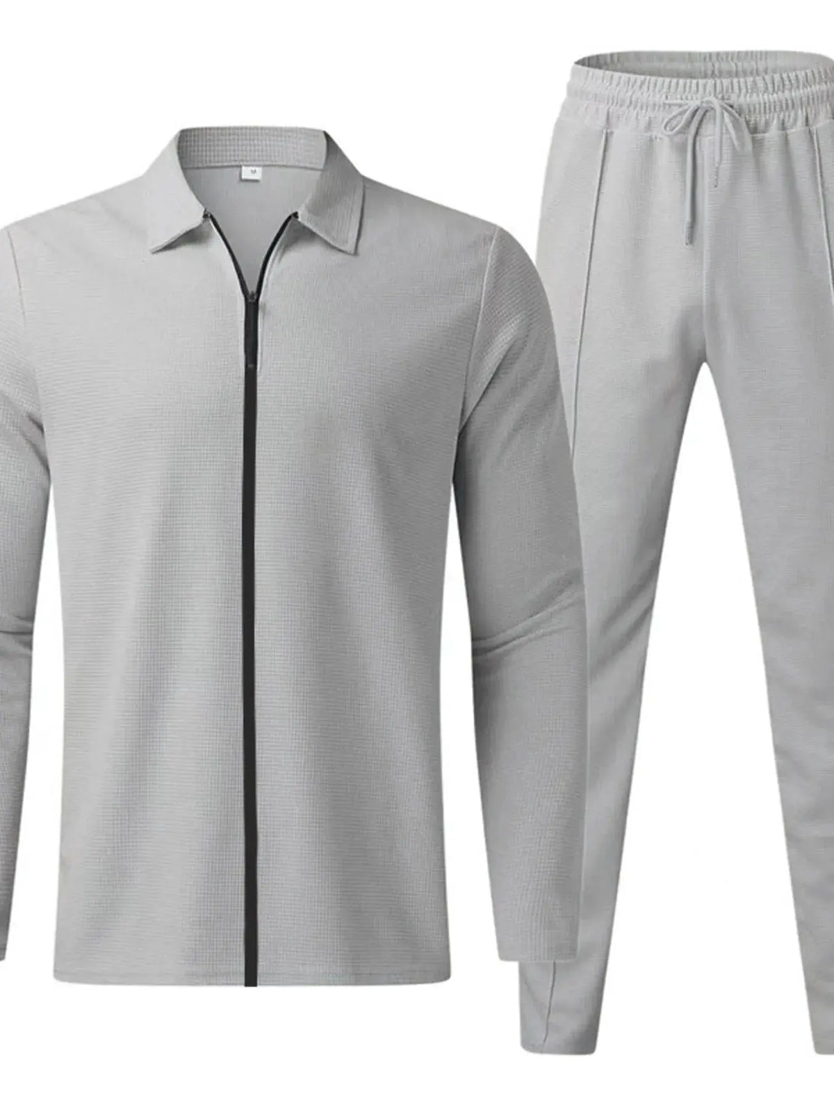 Men's Full Size Zip Up Top and Pants Set Plus Size by Trendsi