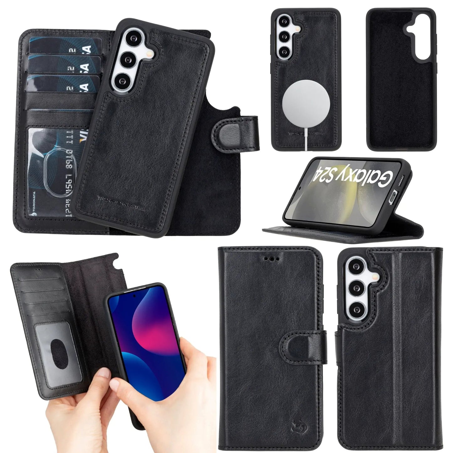 Buffalo Leather Samsung Galaxy S24 Wallet with Detachable Case by TORONATA