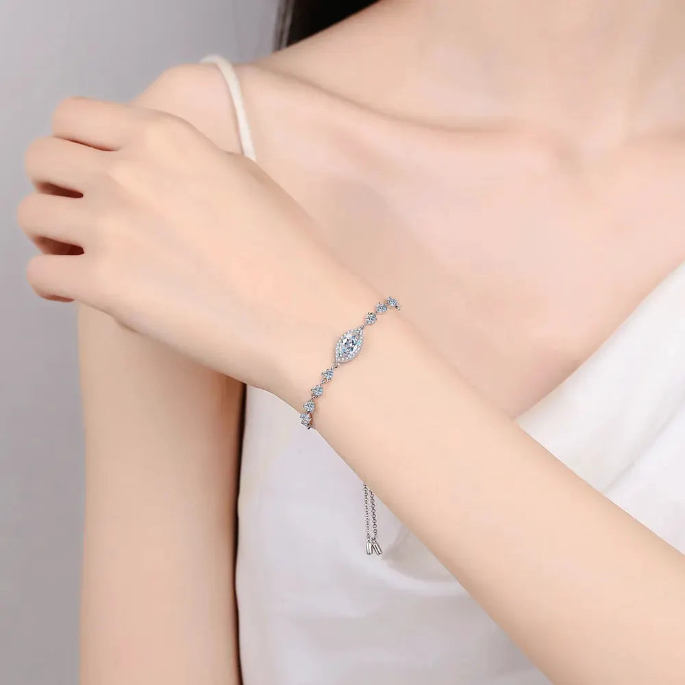 1 Carat Moissanite 925 Sterling Silver Bracelet by Partner Label