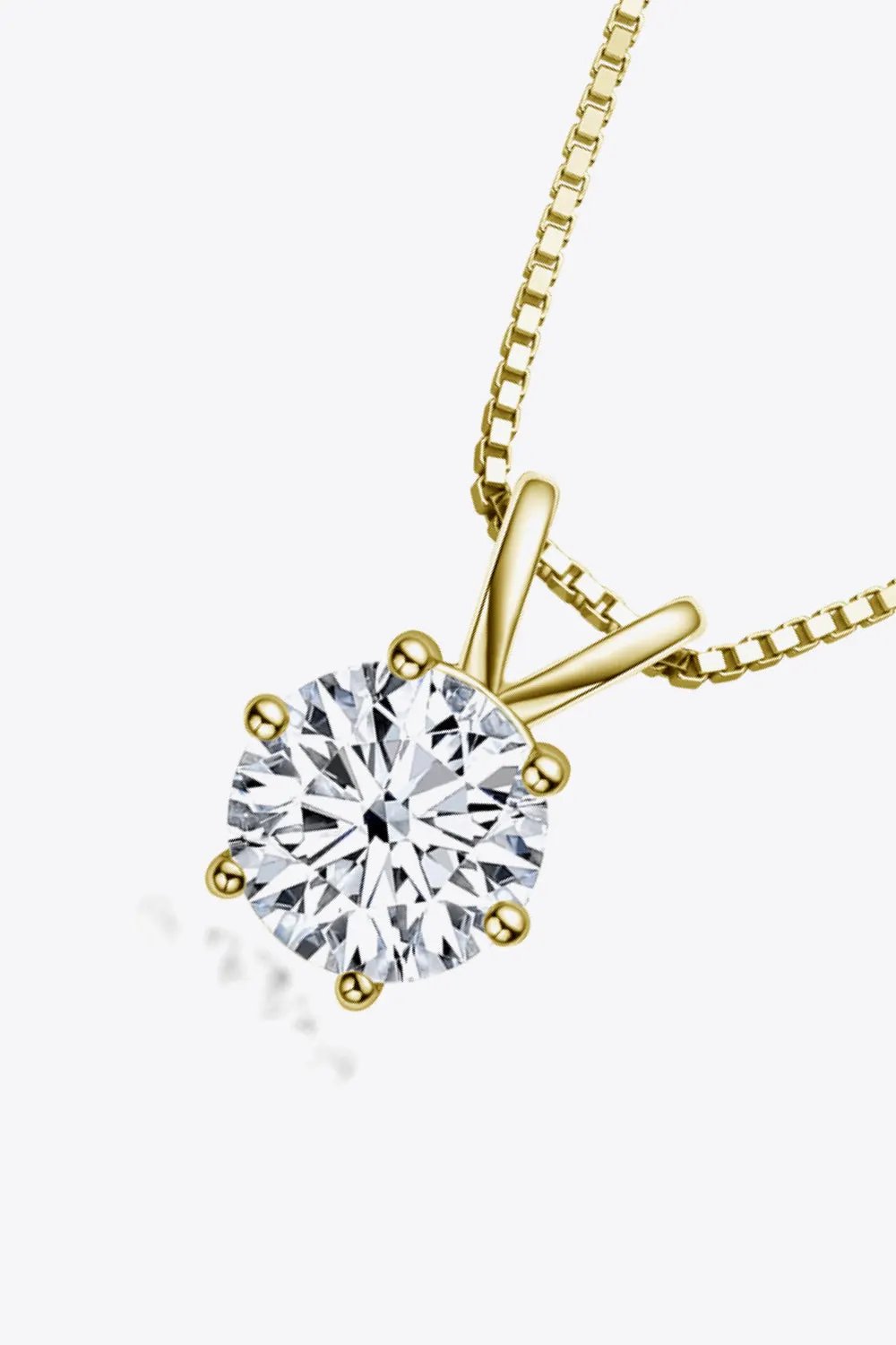 925 Sterling Silver 1 Carat Moissanite Pendant Necklace by Partner Label