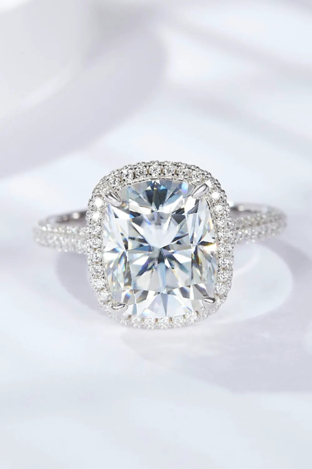Adored 6 Carat Moissanite Halo Ring by Partner Label