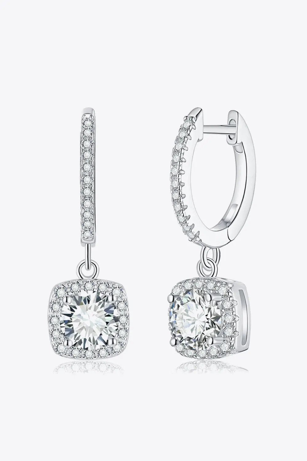 Adored Moissanite Huggie Drop Earrings by Partner Label