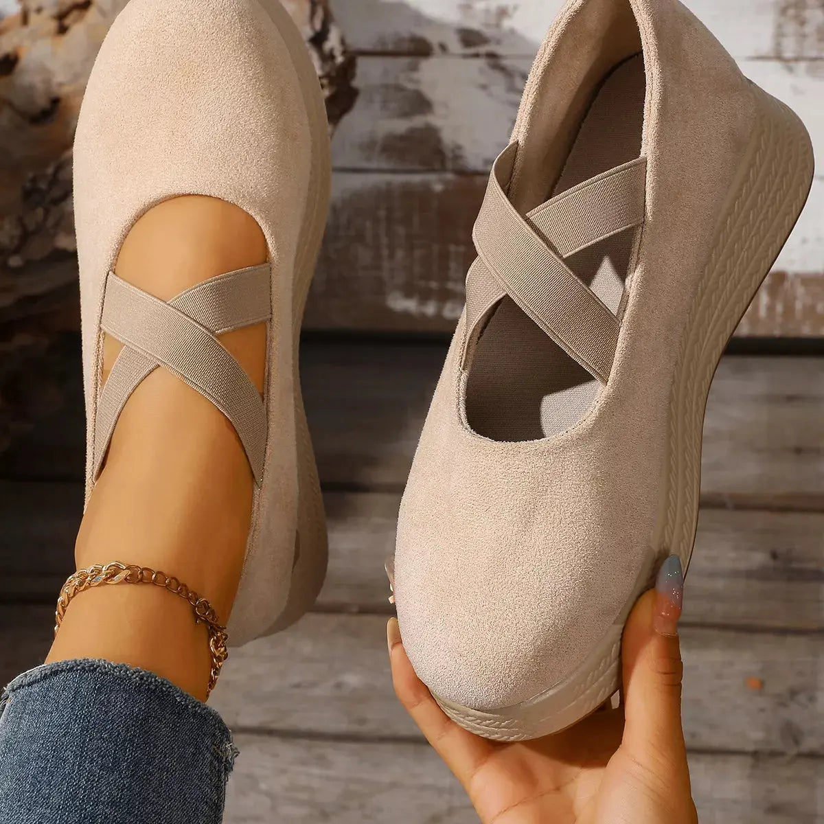 Crisscross Wedge Slip-Ons by Partner Label