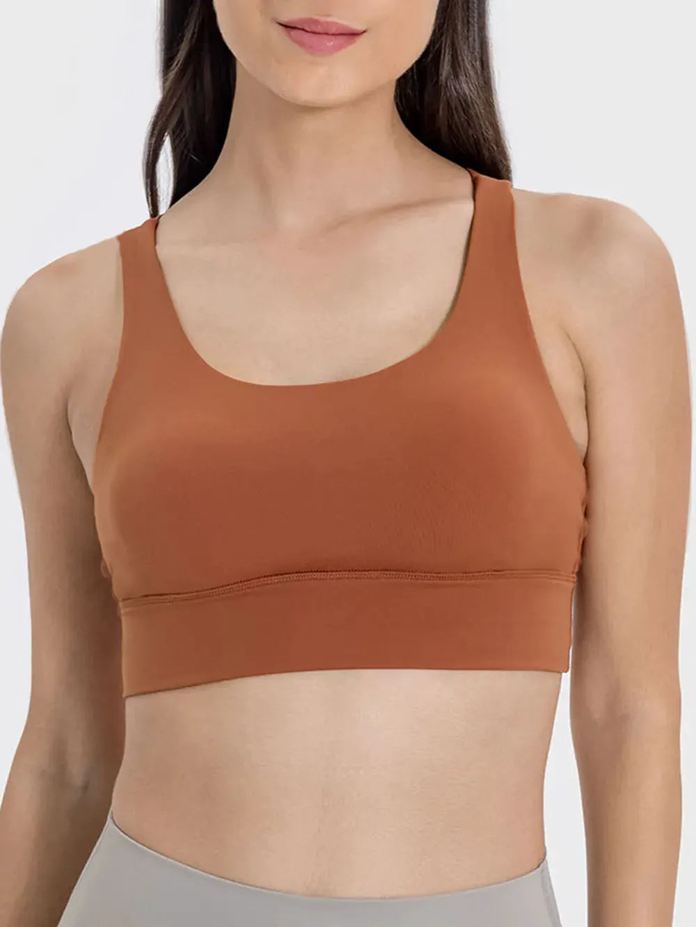 Millennia Crisscross Scoop Neck Active Tank by Millennia