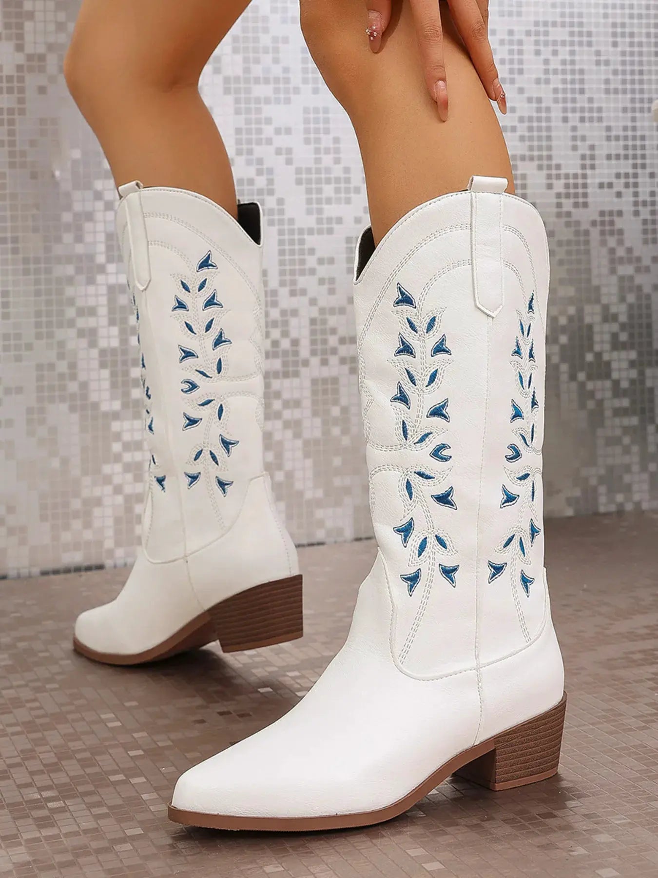Point Toe Block Heels Boots by Partner Label