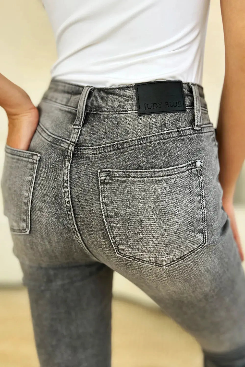 Judy Blue Full Size Button Fly High Waist Cuffed Capris by Judy Blue