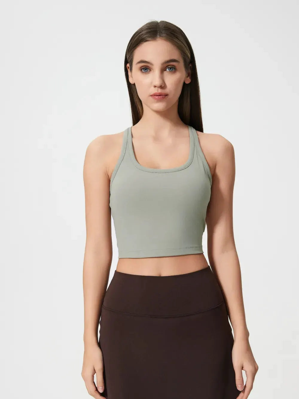 Millennia Scoop Neck Active Tank with Detachable Chest Pads by Millennia