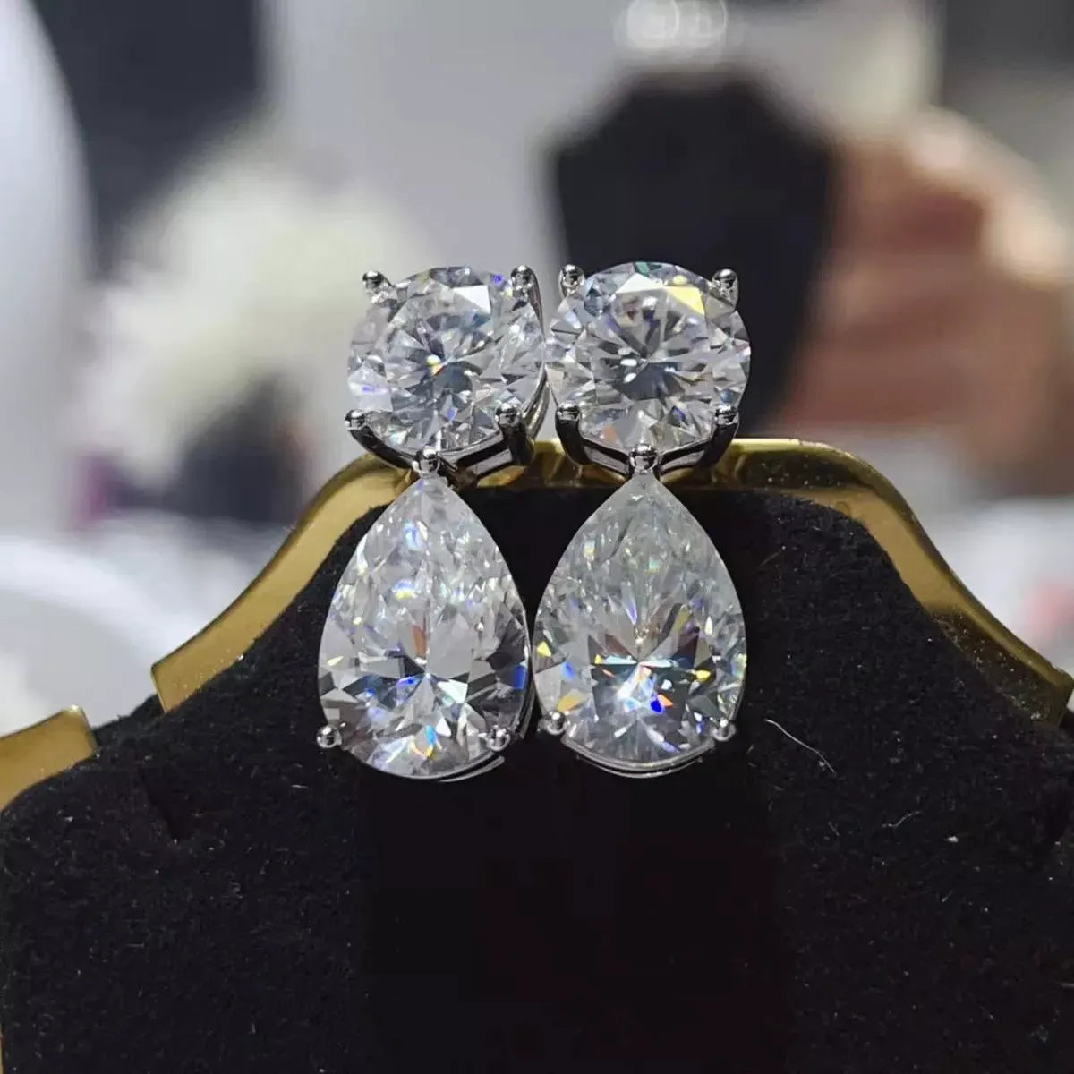 16 Carat Moissanite 925 Sterling Silver Earrings by Partner Label
