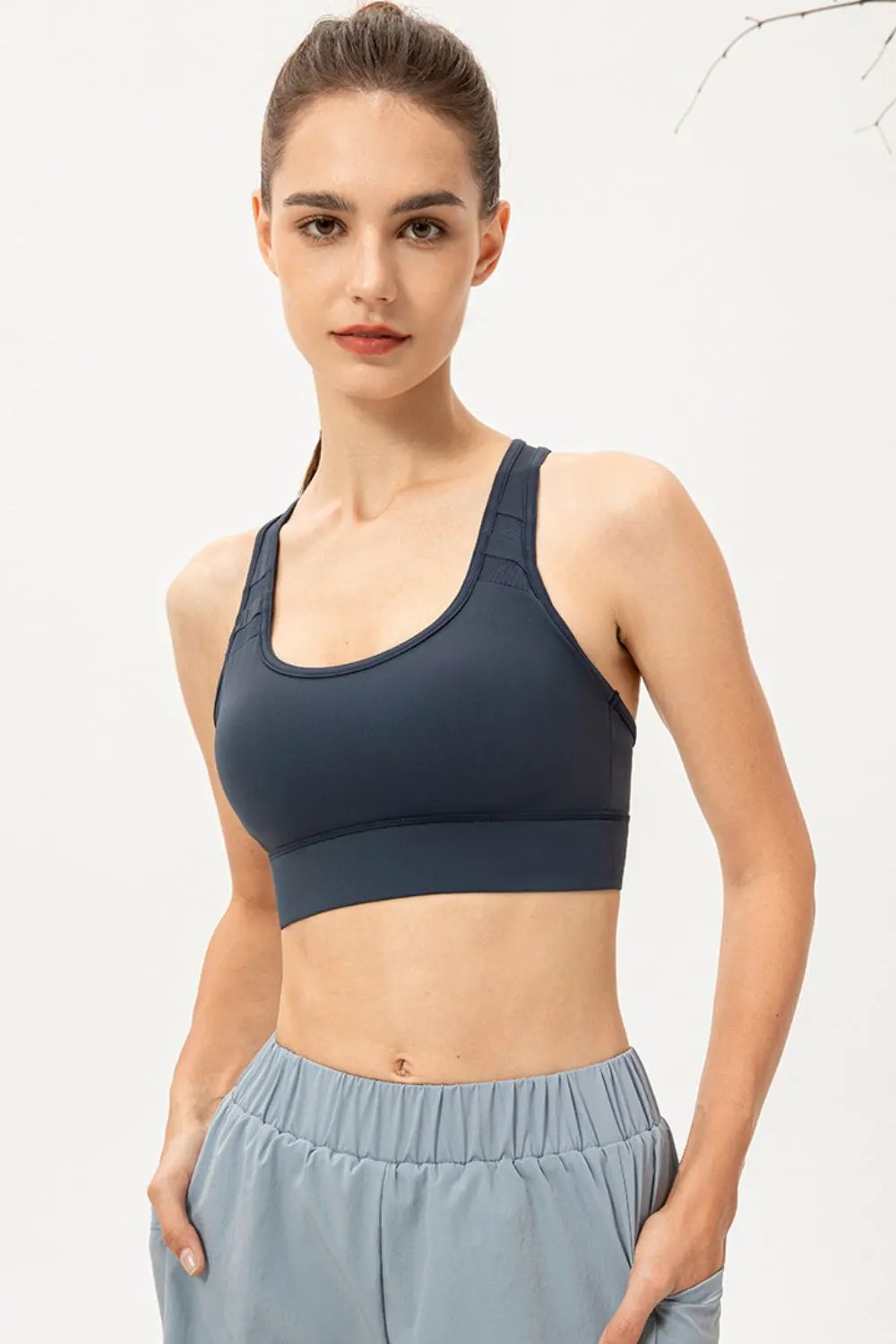 Scoop Neck Long Sports Bra by Partner Label