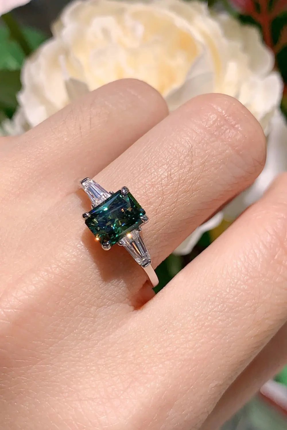 2 Carat Moissanite 925 Sterling Silver Ring by Partner Label