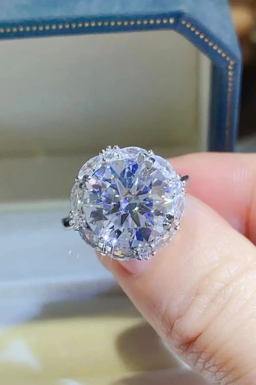 5 Carat Moissanite 925 Sterling Silver Ring by Partner Label