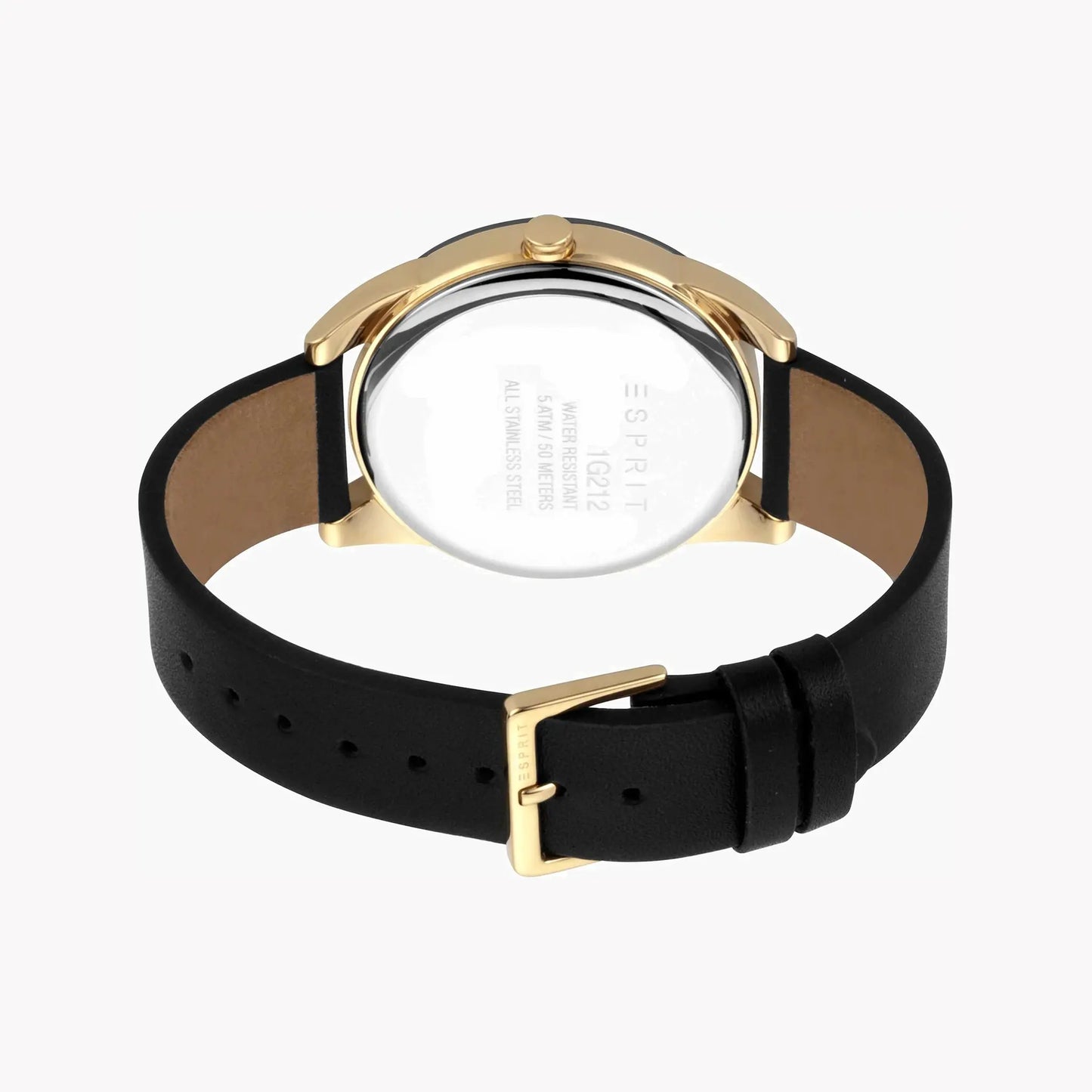 Esprit Men's Stainless Steel Watch, Black Leather Band | Es1g097m0035 by ESPRIT