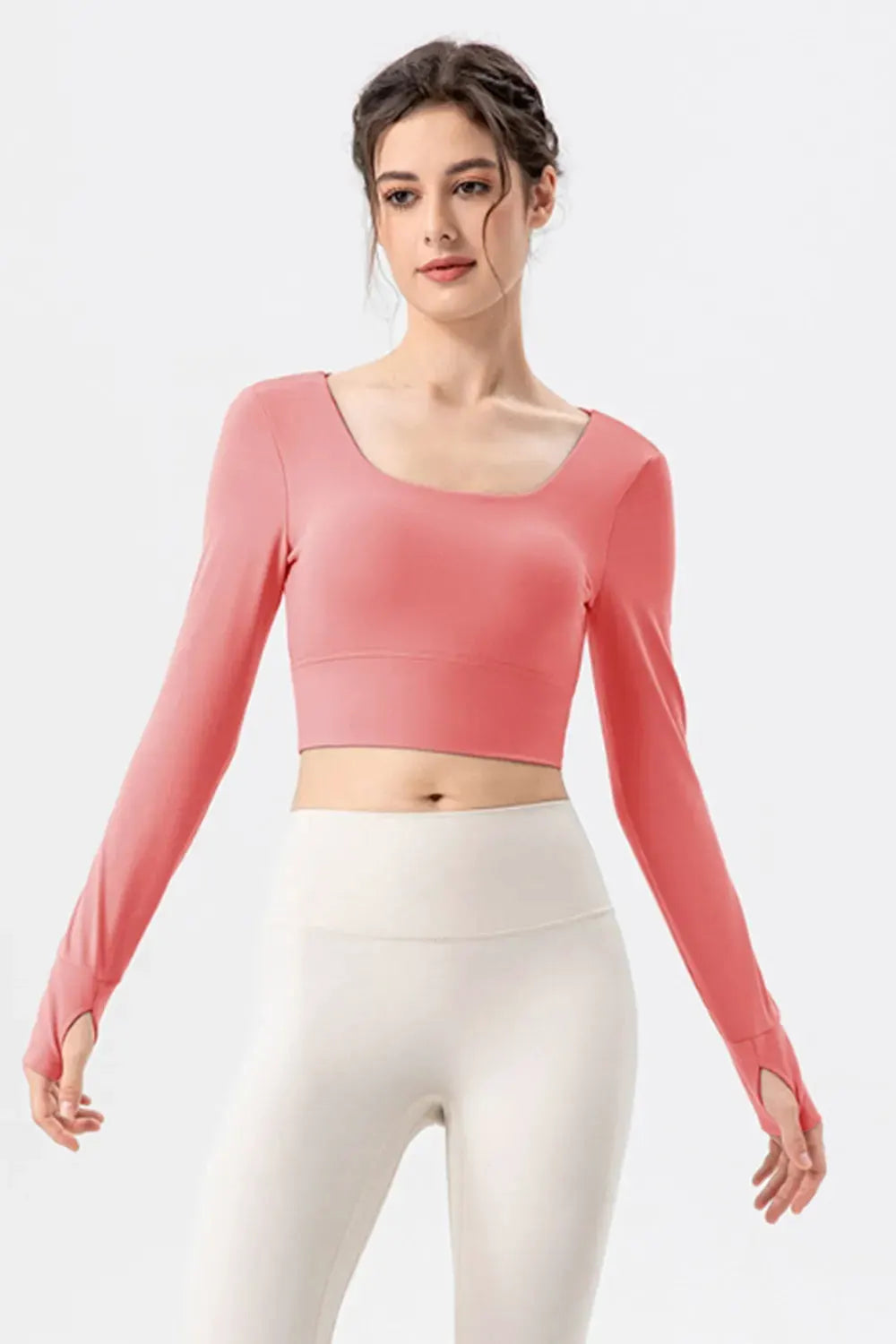 Square Neck Crisscross Active T-Shirt by Partner Label