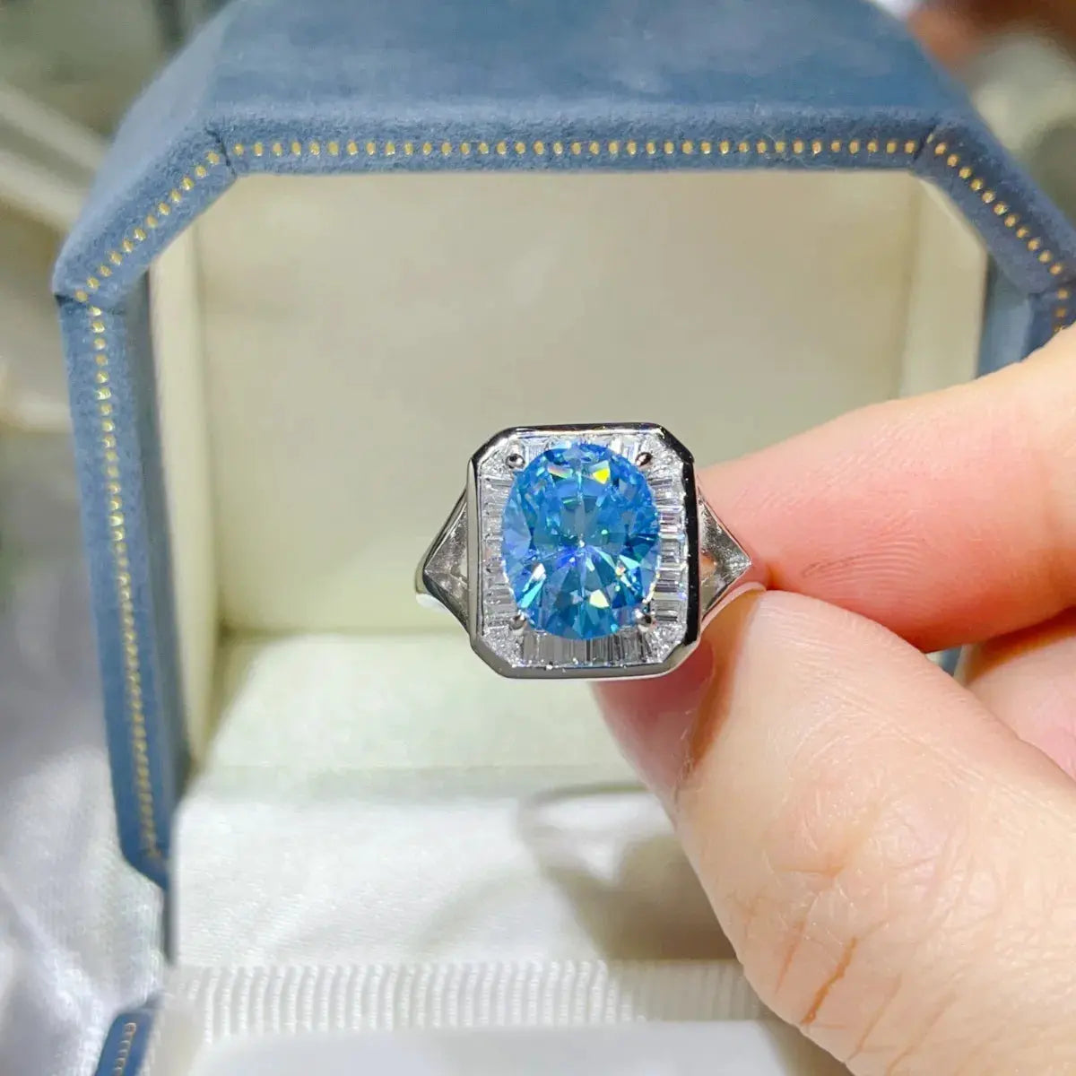 3 Carat Moissanite Square Ring by Partner Label