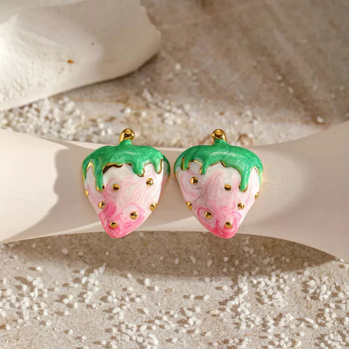 Colorful Strawberry Stud Earrings by Partner Label