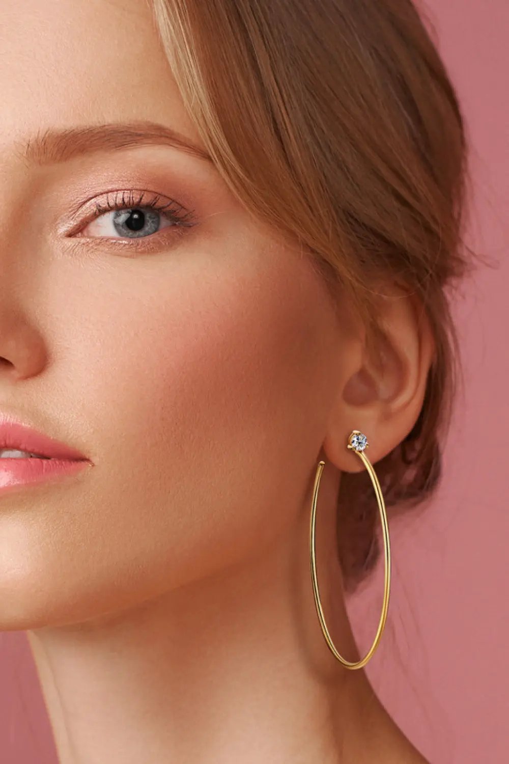 Adored 925 Sterling Silver Moissanite Hoop Earrings by Partner Label