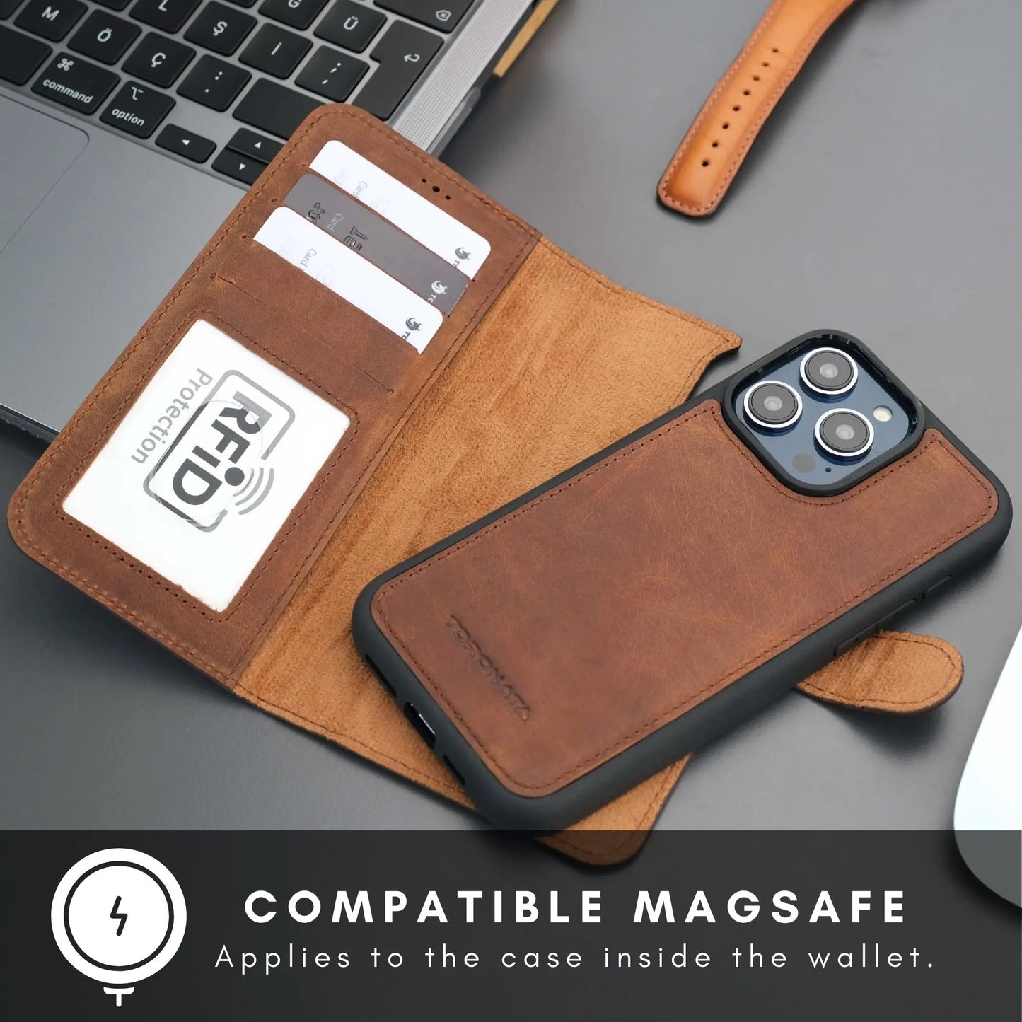 Casper Leather iPhone 14 Pro Wallet Case | MagSafe by TORONATA