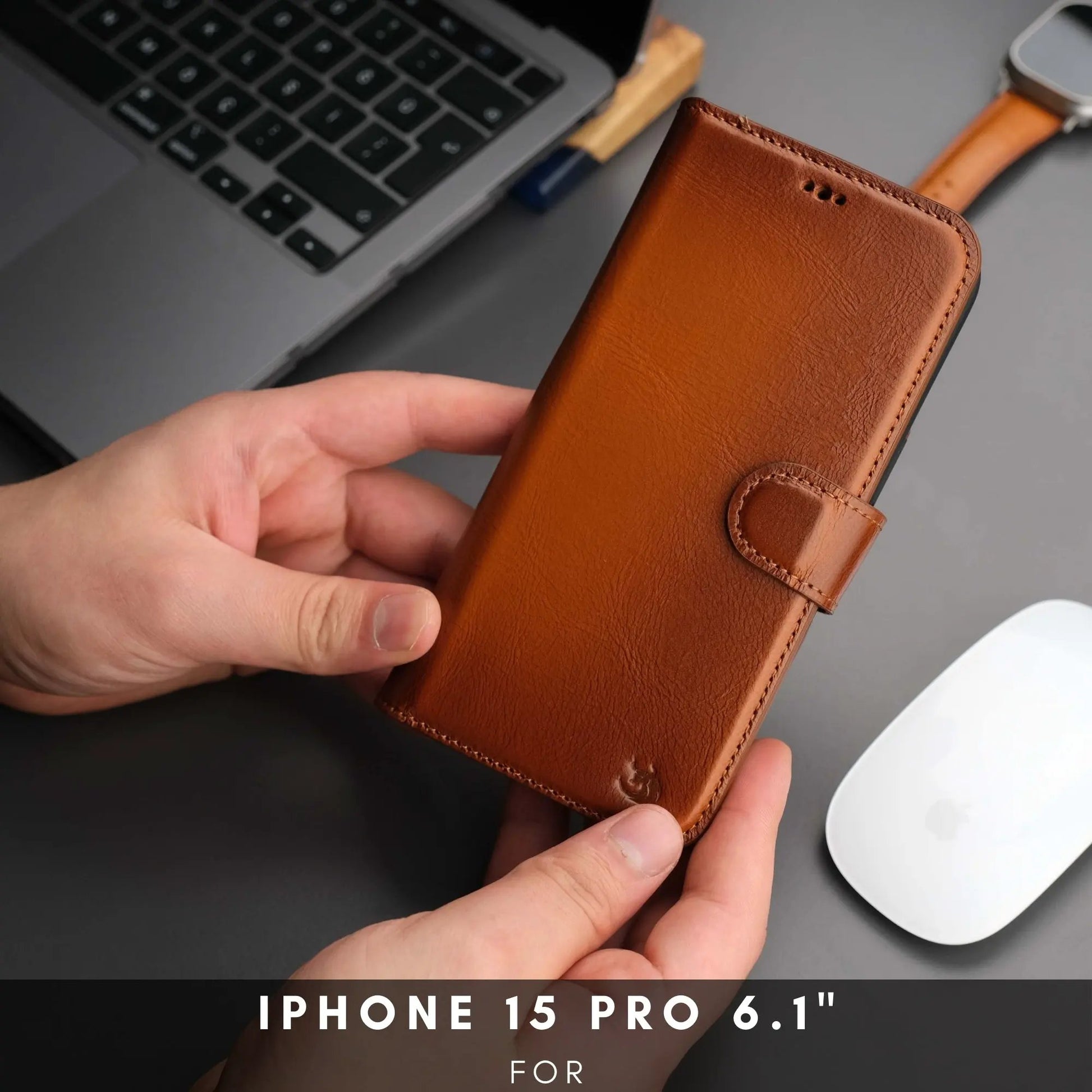 Casper Leather iPhone 15 Pro Wallet Case | Detachable MagSafe Compatible RFID Protection by TORONATA