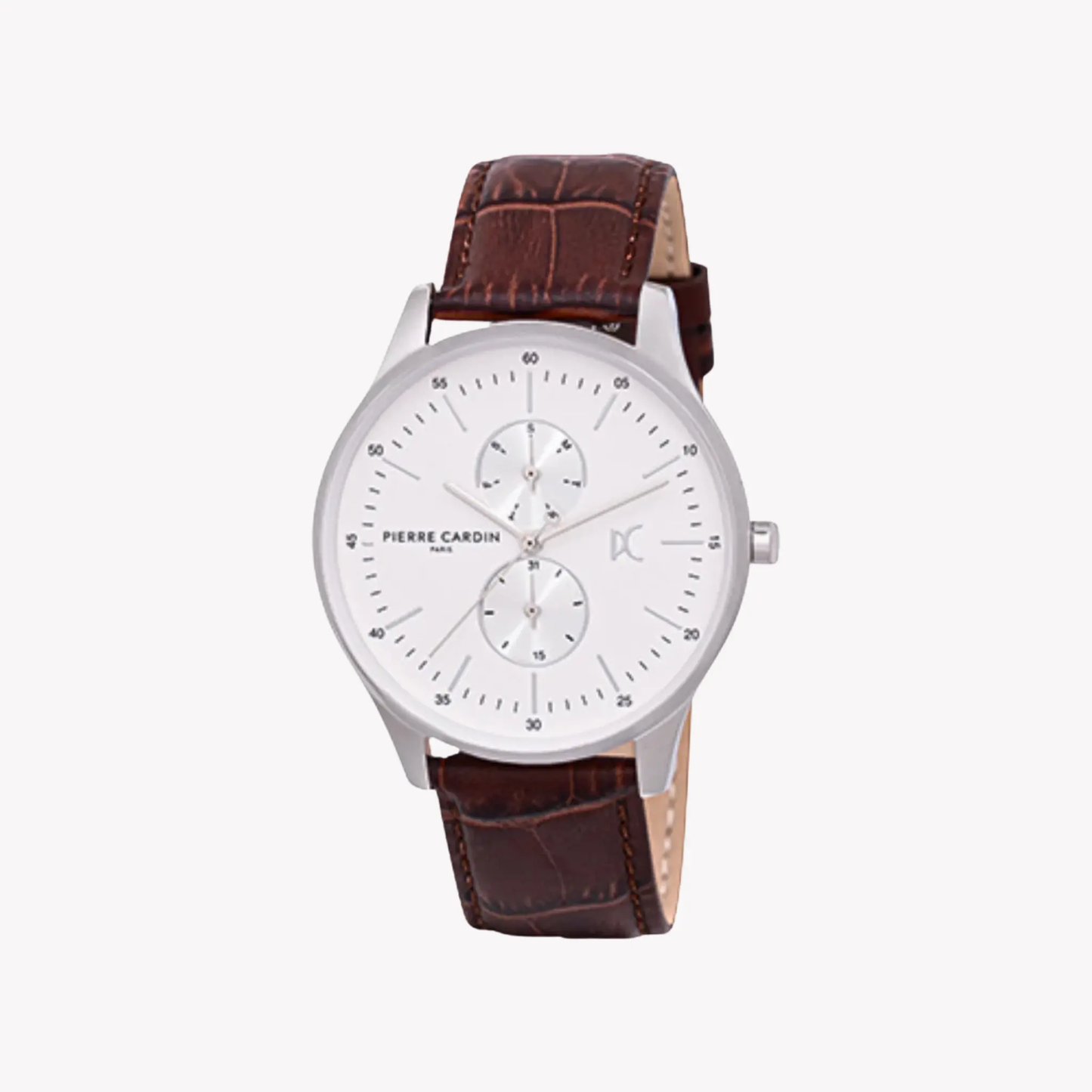 Pierre Cardin Men's Brown Leather Watch, Silver Case | Cba.4030 by PIERRE CARDIN