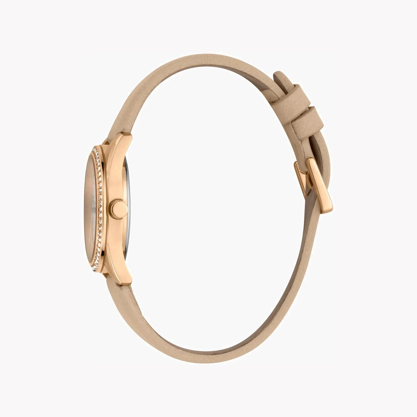 Esprit Women's Beige Leather Watch, Silver Dial | ES1L195L0045 by ESPRIT