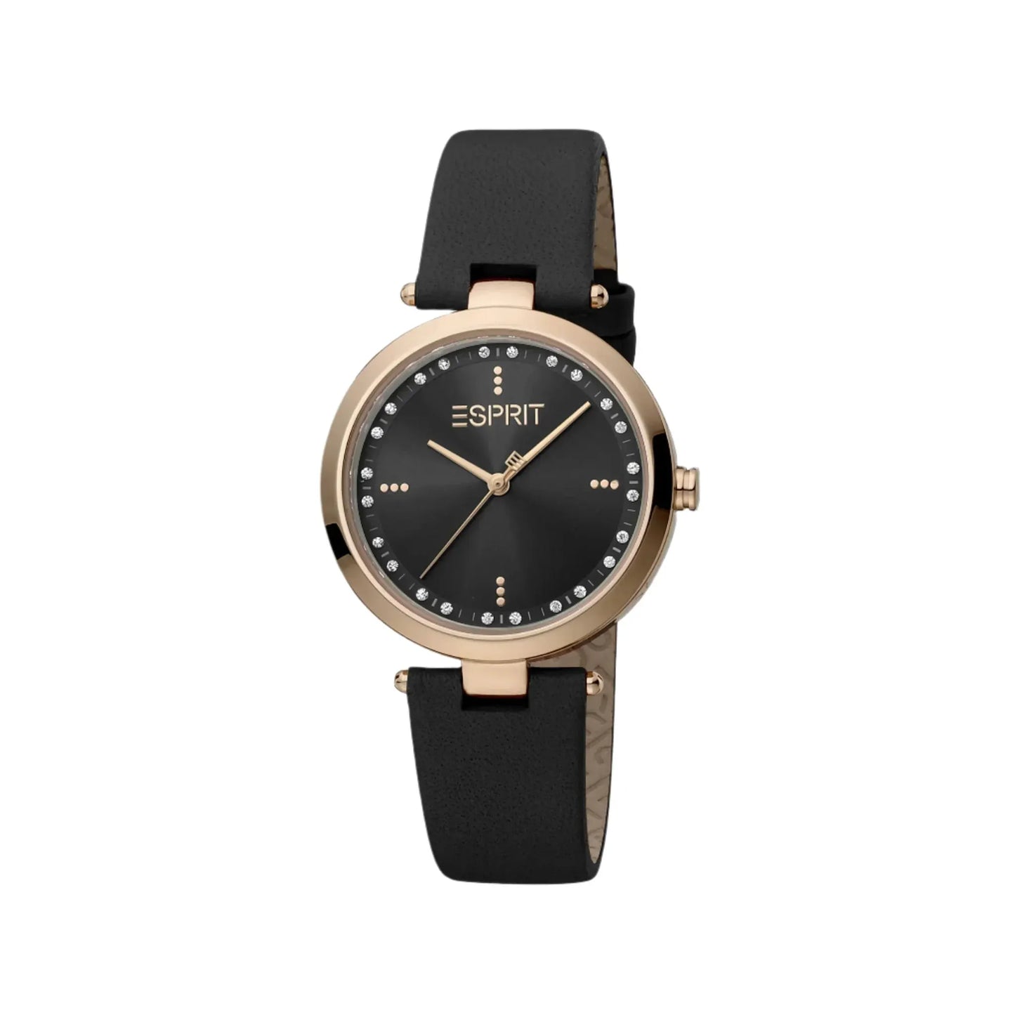 Esprit Women's Black Leather Watch, Black Dial | Es1l035m0015 by ESPRIT