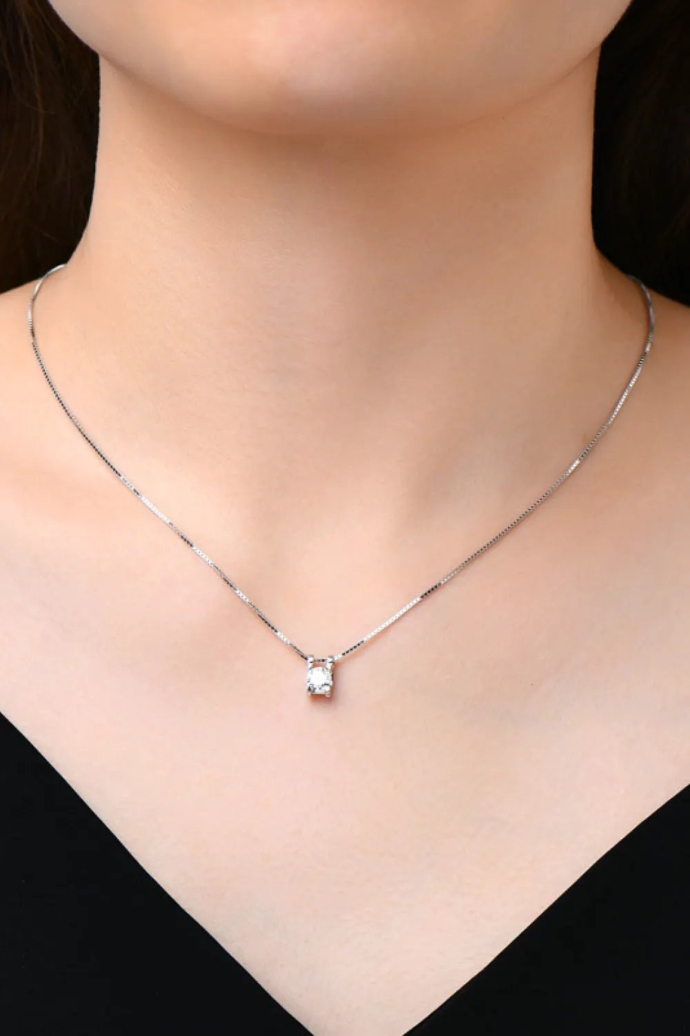 Moissanite 925 Sterling Silver Necklace by Partner Label