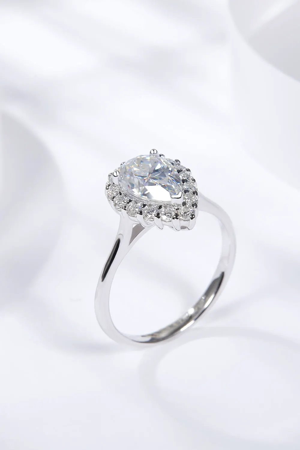 1.5 Carat Moissanite Teardrop Ring by Partner Label