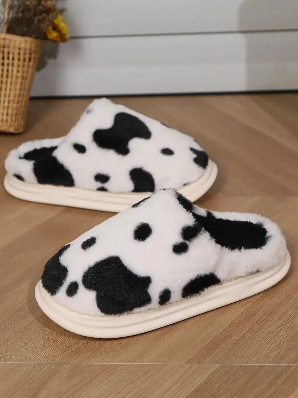 Animal Print Faux Fur Slippers by Partner Label