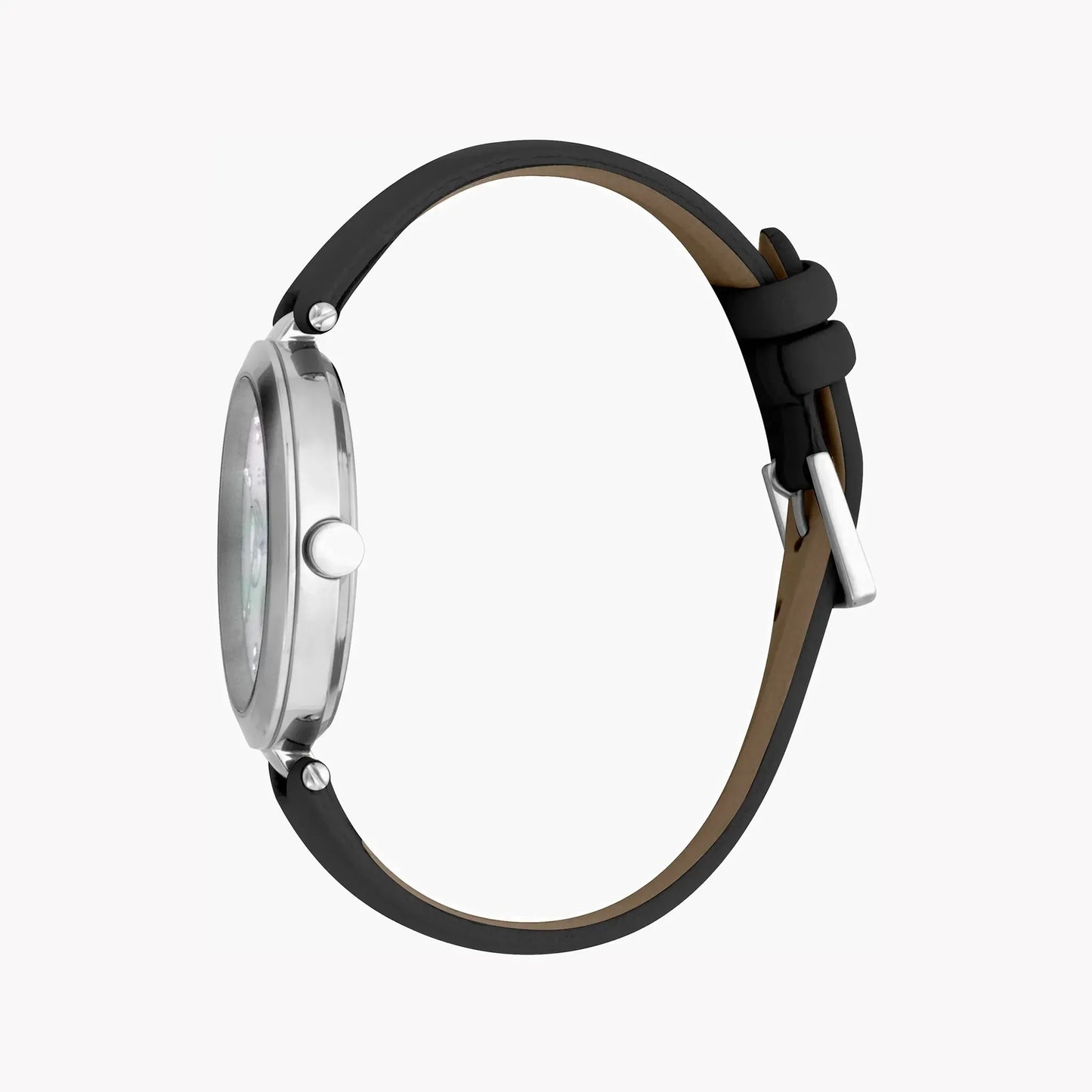 Esprit Women's Black Leather Watch, White Mother Of Pearls Dial | Es1l193m0025 by ESPRIT