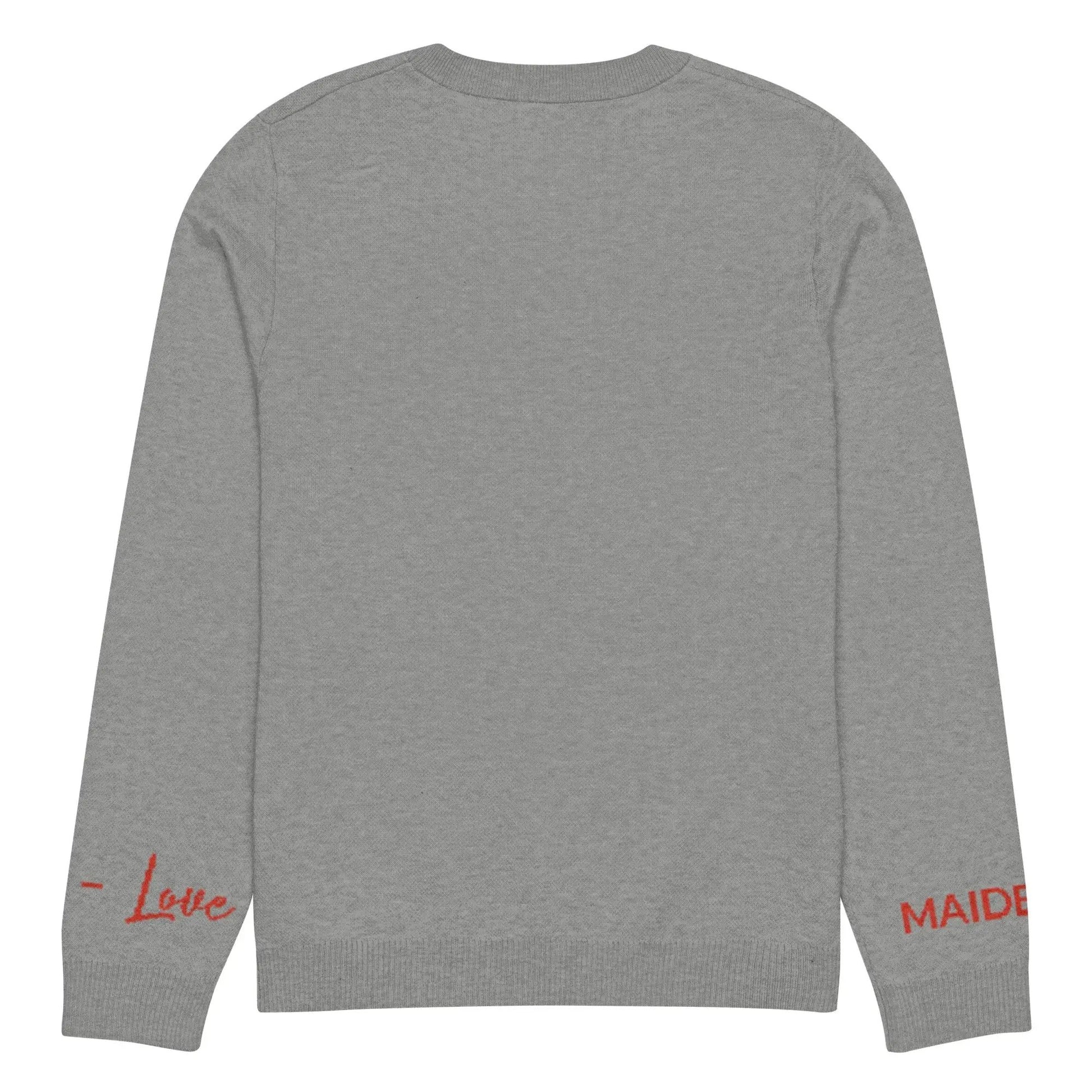 Heart - Knitted crew neck sweater GREY | crew neck knitted sweater by Maiden-Art