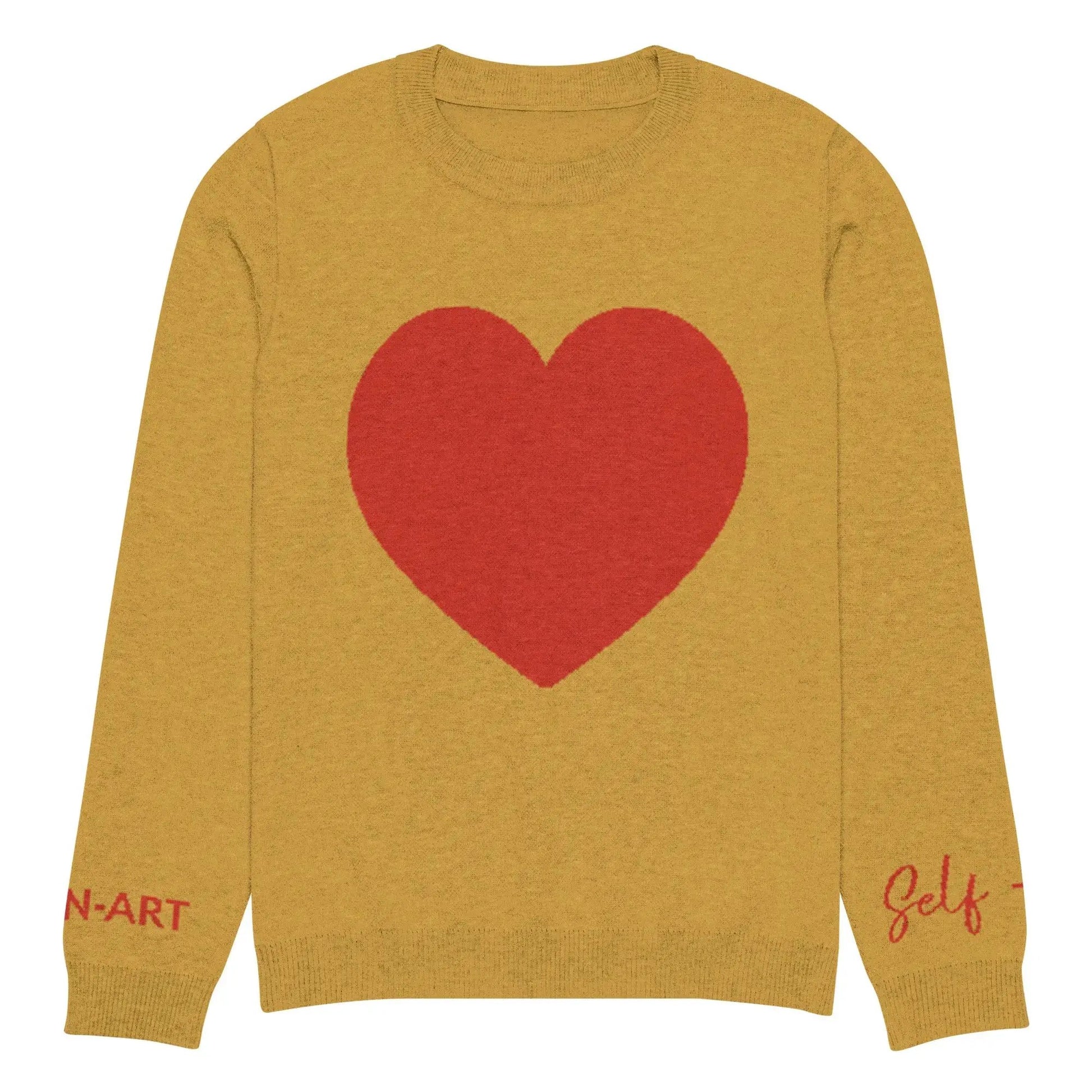 Heart - Knitted crew neck sweater MUSTARD by Maiden-Art
