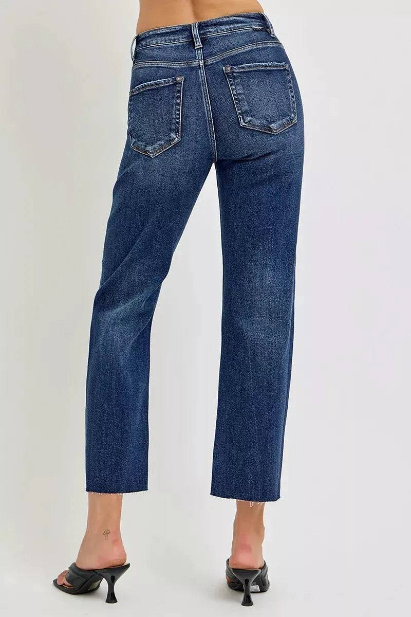 RISEN High Rise Slim Barrel Jeans by RISEN