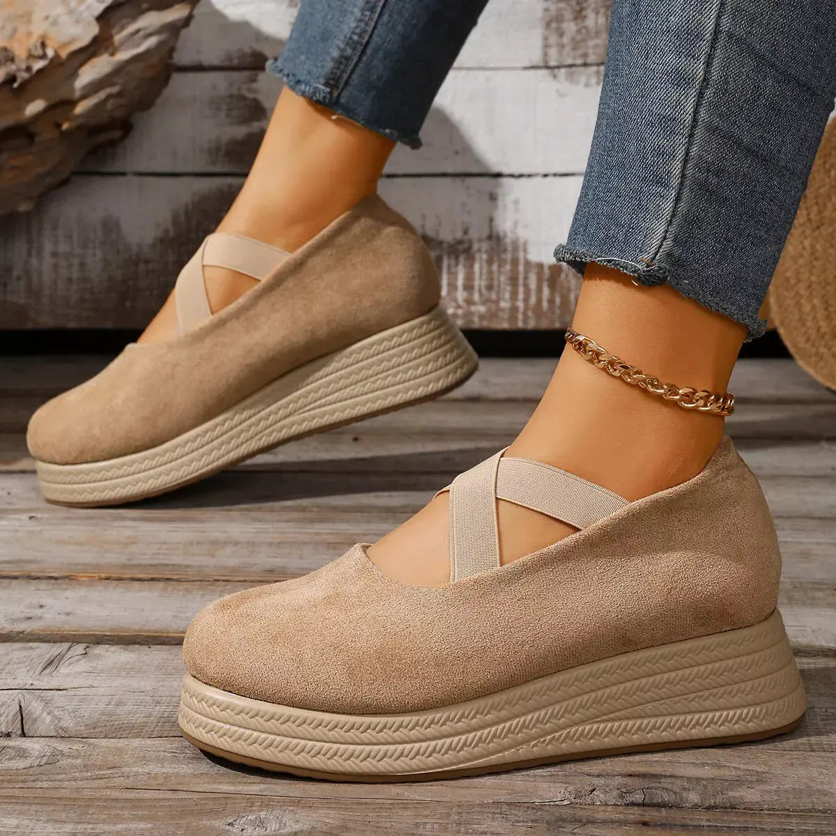 Crisscross Wedge Slip-Ons by Partner Label