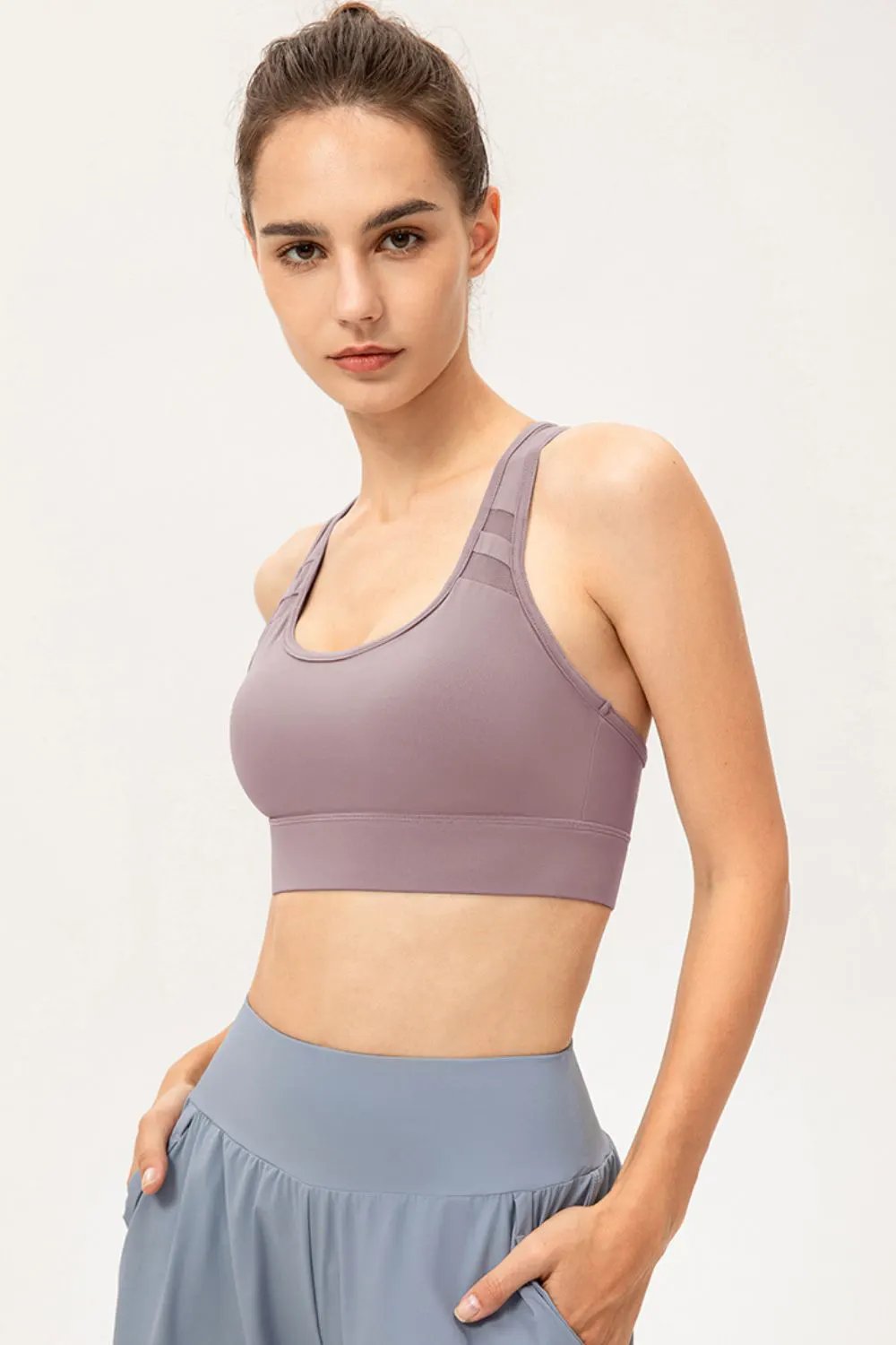 Scoop Neck Long Sports Bra by Partner Label