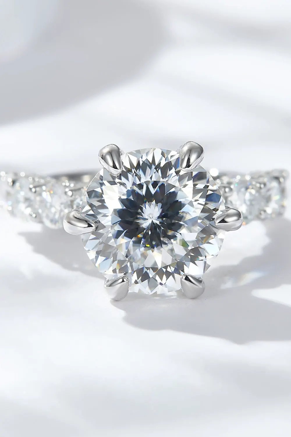 5 Carat Moissanite Side Stone Ring by Partner Label
