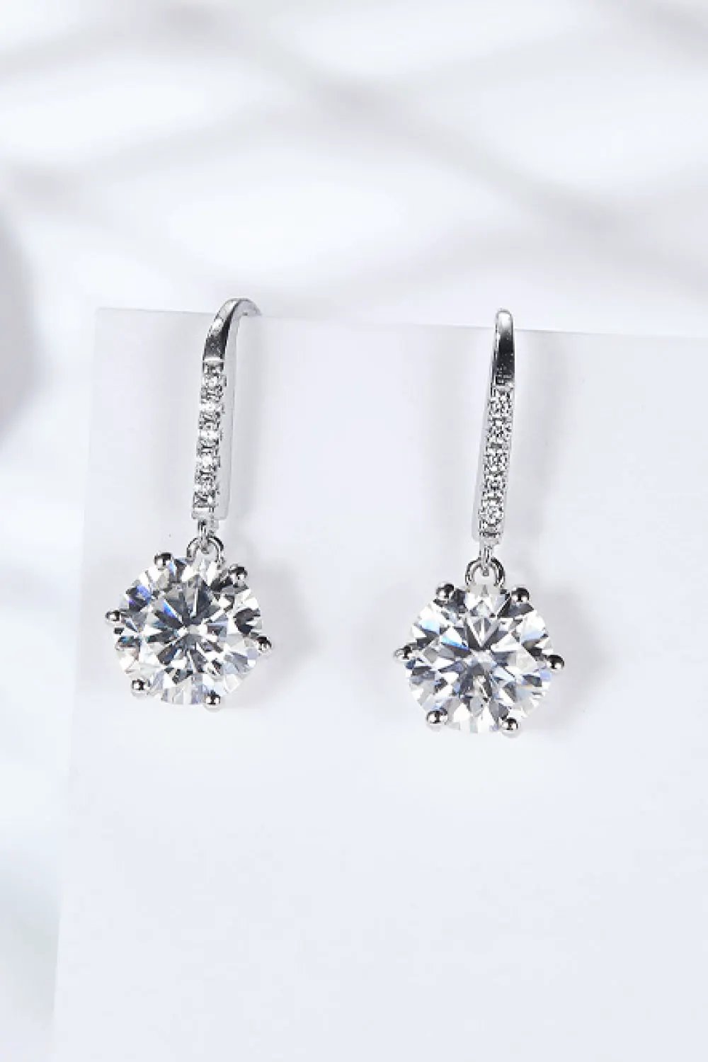 6-Prong Moissanite Drop Earrings by Partner Label