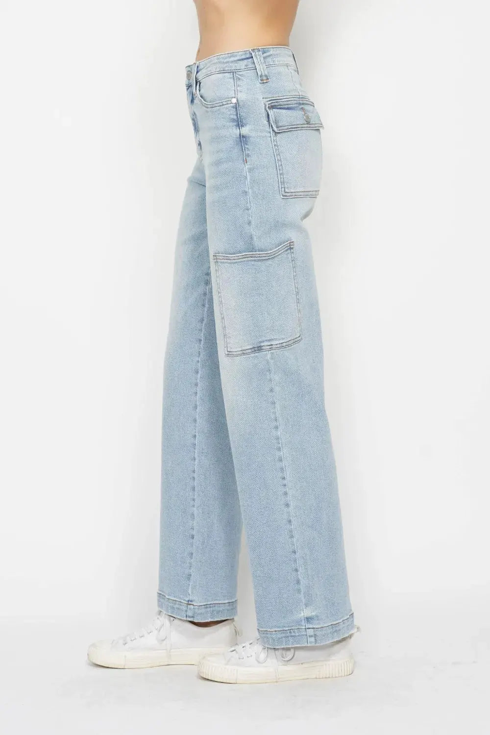 Judy Blue Full Size High Waist Straight Cargo Jeans by Judy Blue