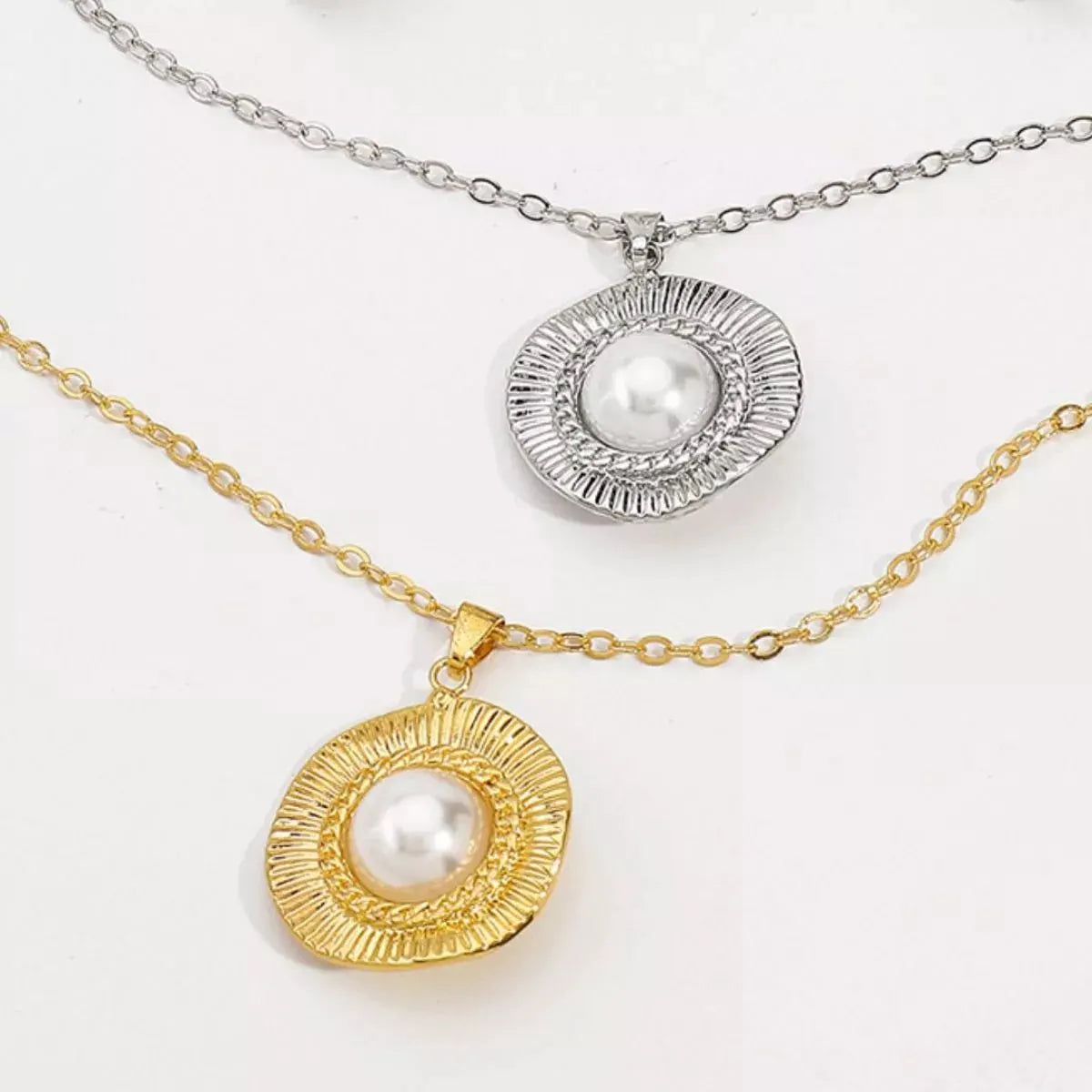 Alloy Pearl Pendant Necklace by Partner Labels