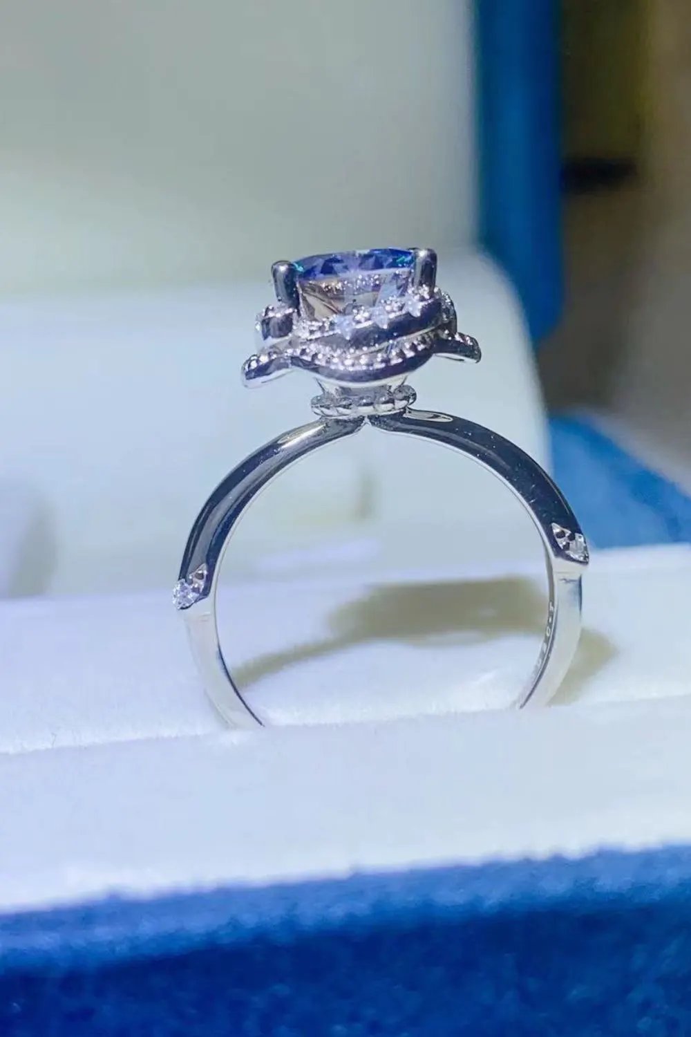 2 Carat Moissanite Contrast 925 Sterling Silver Ring by Partner Label