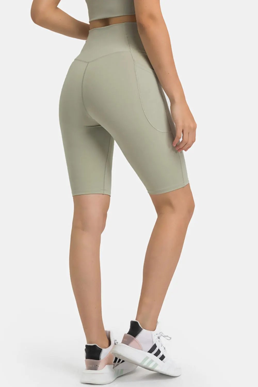 Millennia High Waist Biker Shorts with Pockets by Millennia