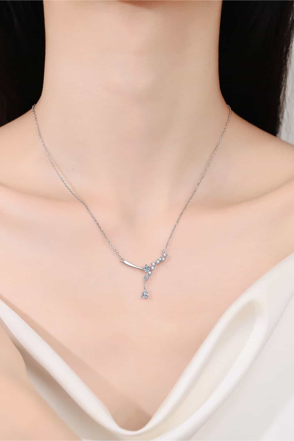 1 Carat Moissanite 925 Sterling Silver Necklace by Partner Labels